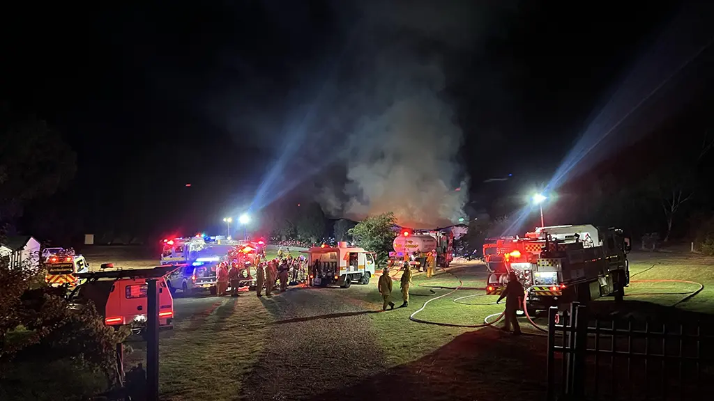 Structure fire at Williamstown staging - 30 December 2023